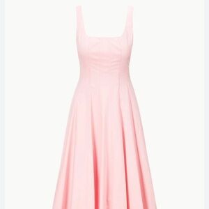 STAUD Wells Midi Dress in Pearl Pink Size 2